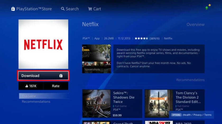 PlayStation'a Netflix Yükleme