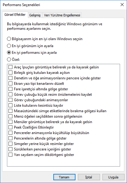 bilgisayarın yavaşlamasını engellemek