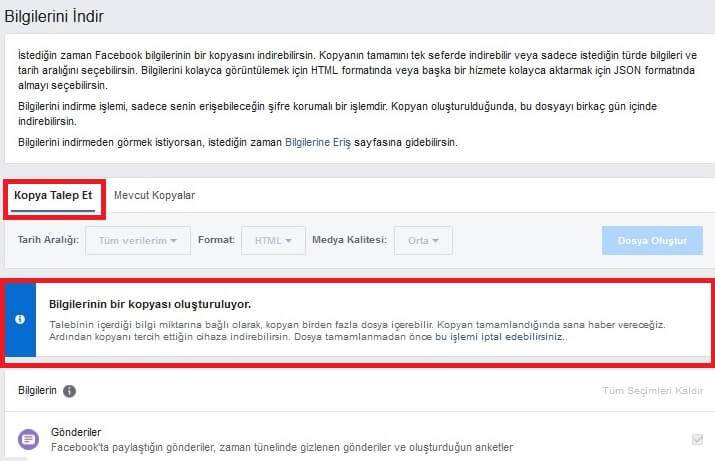 Facebookta Eski Mesajları Arayın!