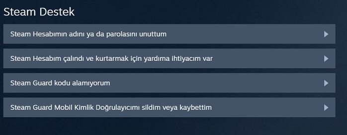 Steam Hesap Kurtarma