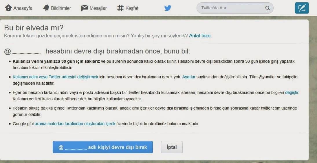 Twitter Hesabı Nasıl Kapatılır ?