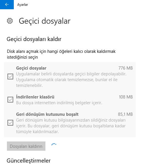 9 Adımda Windows 10 Gereksiz Dosyaları Silme