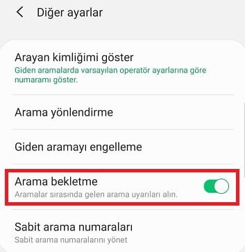 Telefonum biri aradığında meşgul çalmasın!