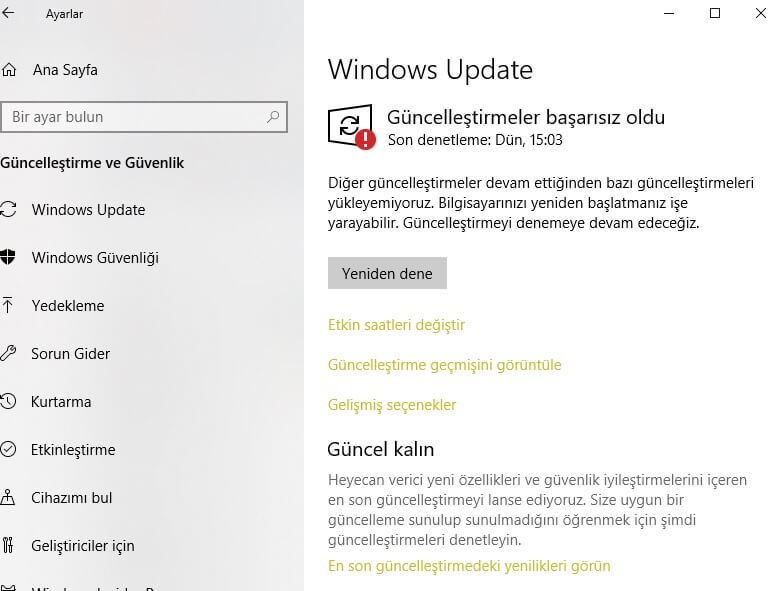 Windows 10 Başlat Menüsünü düzeltme