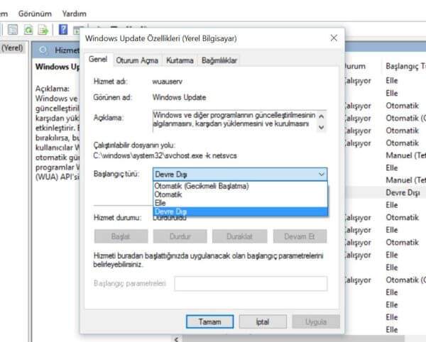 Windows 10 güncellemelerini kapatma