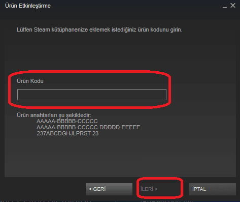 Steam Oyun Kodu Etkinleştirme