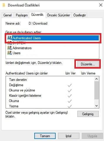 "Windows belirtilen aygıta, yola veya dosyaya erişemedi" hatası