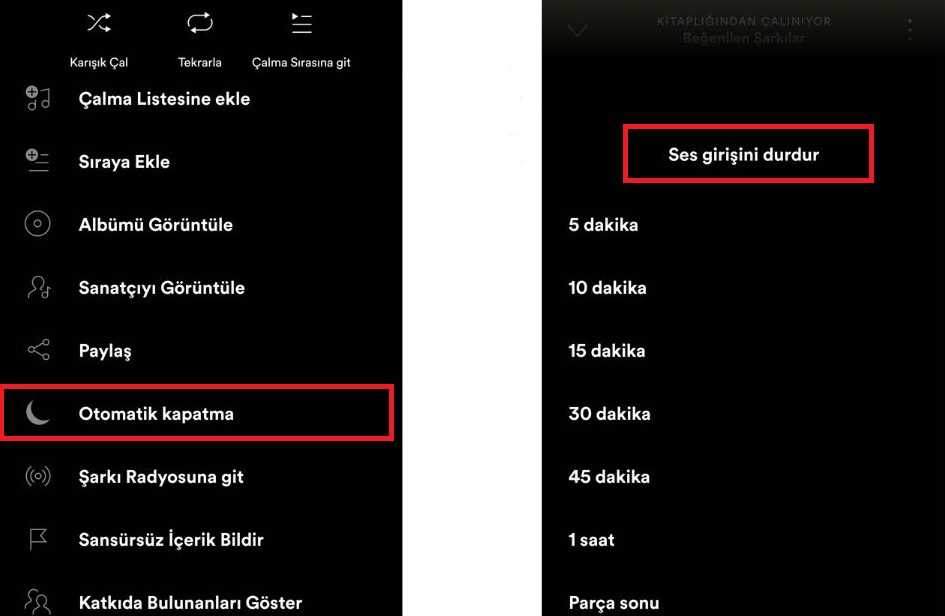 Spotify uyku zamanlayıcı, spotify uyku modu, spotify otomatik kapatma