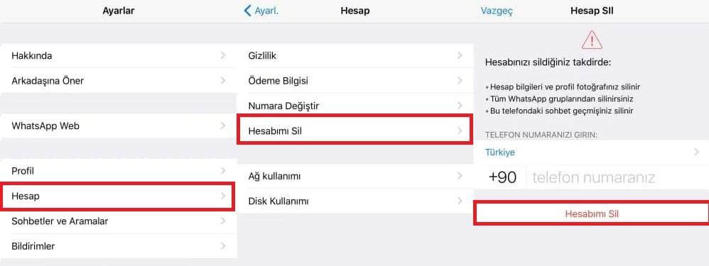 Whatsapp hesap silince ne olur ?