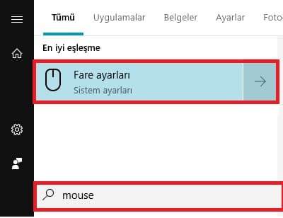 Windows 10'da Mouse hızı ayarlama