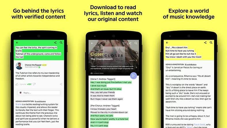 şarkı sözlerini gösteren uygulamalar, ekrandan şarkı sözleri, şarkı sözü bulucu