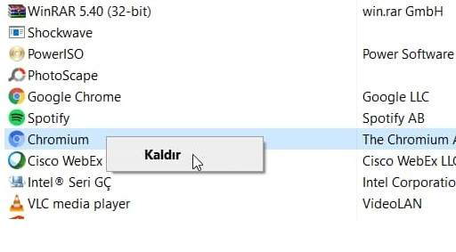 Chromium nasıl kaldırılır,Chromium tarayıcı kaldırma,Chromium nasıl silinir