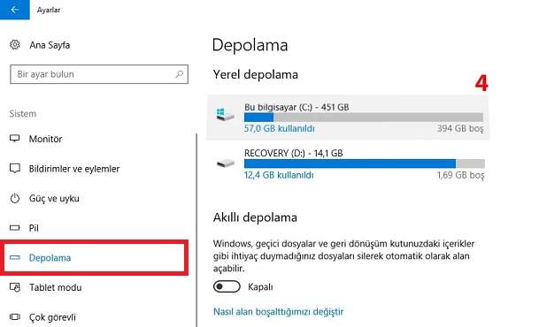 sabit diskteki gereksiz dosyaları silme,Disk temizleme, gereksiz dosyaları silme