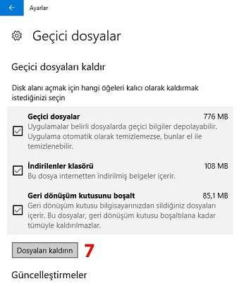 sabit diskteki gereksiz dosyaları silme,Disk temizleme, gereksiz dosyaları silme