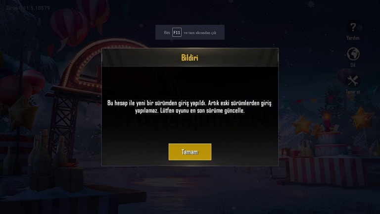 PUBG Mobile bu hesap ile yeni bir sürümden giriş yapıldı sorunu nasıl çözülür ?