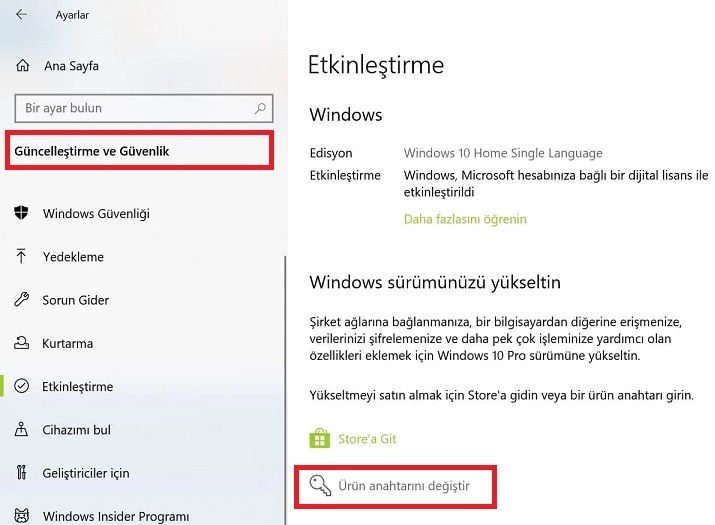 Windows 10 etkinleştirme,Windows 10 ürün anahtarı