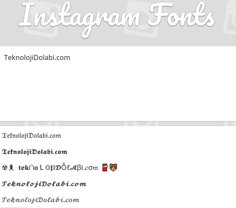 Instagram yazı tipi,Instagram yazı tipi değiştirme, Instagram font değiştirme