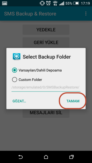 Android Telefonlarda SMS Yedekleme ve Geri Yükleme İşlemi