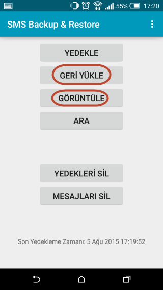 Android Telefonlarda SMS Yedekleme ve Geri Yükleme İşlemi