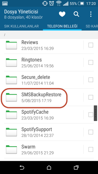 Android Telefonlarda SMS Yedekleme ve Geri Yükleme İşlemi