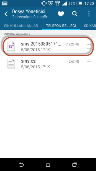 Android Telefonlarda SMS Yedekleme ve Geri Yükleme İşlemi