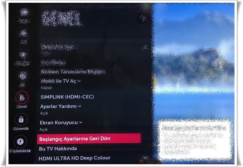 LG TV Sıfırlama İşlemleri (LG TV Nasıl Sıfırlanır?)