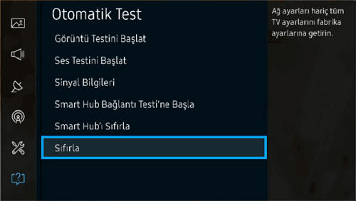 Samsung TV nasıl sıfırlanır ?