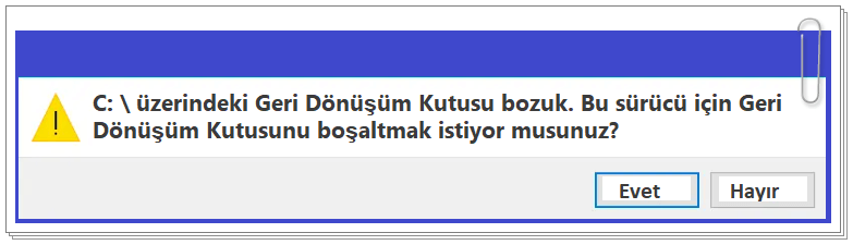 Geri Dönüşüm Kutusu Bozuk Hatası Nasıl Çözülür?