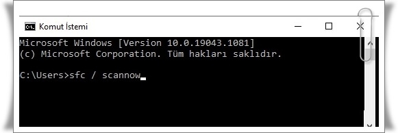 sfc scannow Komutu Nasıl Çalıştırılır?