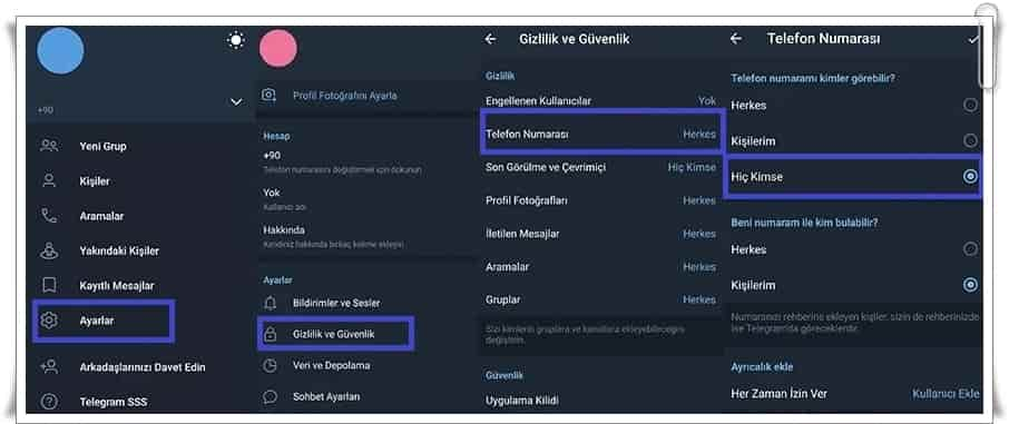 Telegramda Numaramı Nasıl Gizlerim?