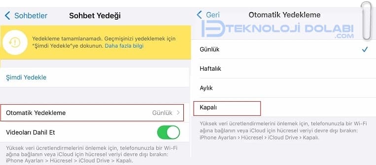 WhatsApp Yedeklemesi Nasıl Durdurulur?