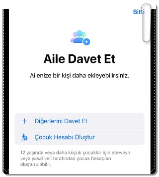 Çocuk için Apple Kimliği Oluşturma