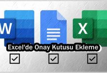 Excel'de Onay Kutusu Ekleme