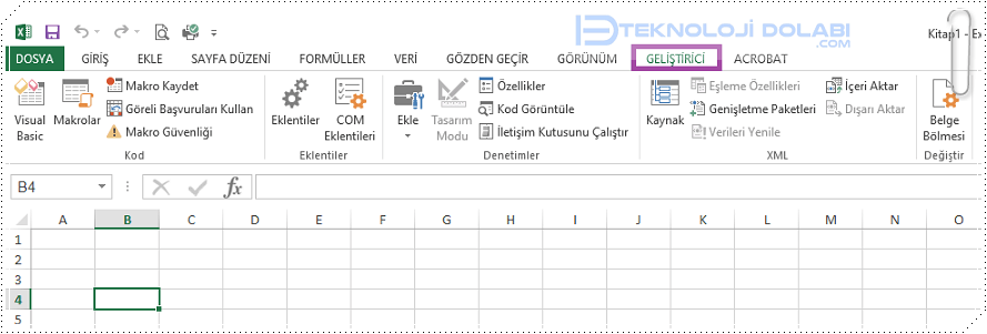 Excel'de Onay Kutusu Ekleme