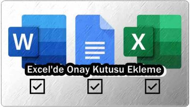 Excel'de Onay Kutusu Ekleme