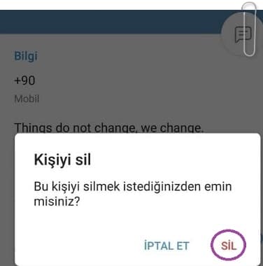 Telegram Kişi Silme (Toplue ve Tek Tek)