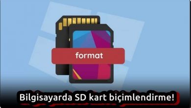 Bilgisayarda SD Kart Biçimlendirme