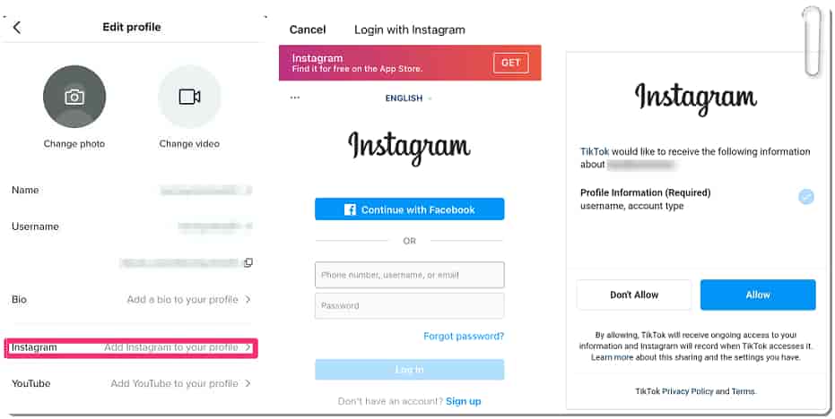 Instagram Hesabını TikTok'a Ekleme