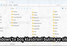 Windows'ta boş klasörleri bulma ve silme