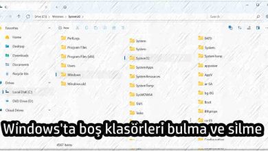 Windows'ta boş klasörleri bulma ve silme