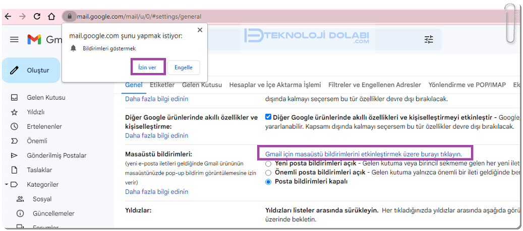 5 Adımda Chrome'da Gmail Bildirimlerini Etkinleştirme!