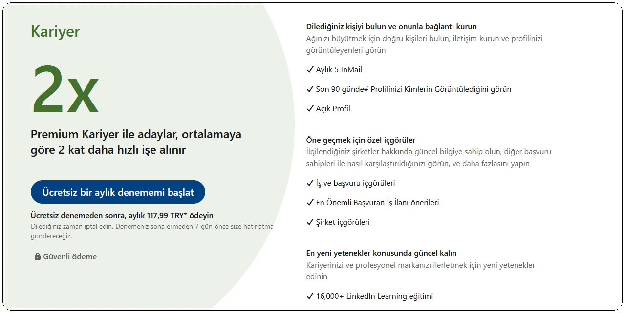 Linkedin Premium Aylık Ücreti Ne Kadar ?