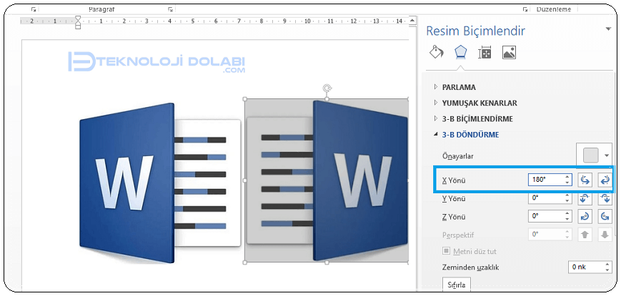 Word'de Resmi Aynalama Nasıl Yapılır?