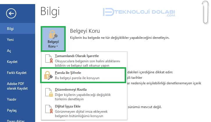 4 Adımda Word Belgesine Şifre Koyma!