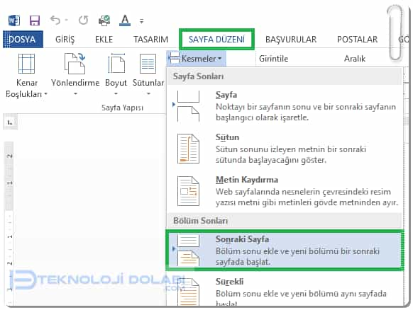 Word'de Her Sayfaya Farklı Başlık Nasıl Oluşturulur?