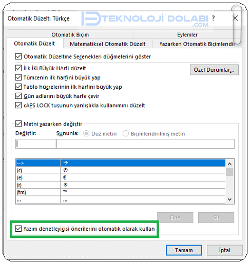 4 Adımda Outlook Otomatik Kelime Düzeltmeyi Kapatma!