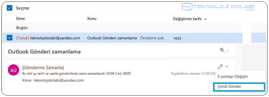 Outlook Mail Zamanlayıcı Nasıl Çalışır?