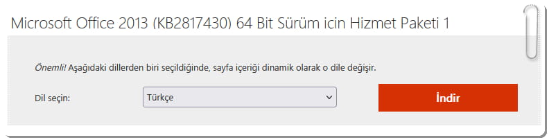 En Son Microsoft Office Hizmet Paketleri (Office Service Pack)