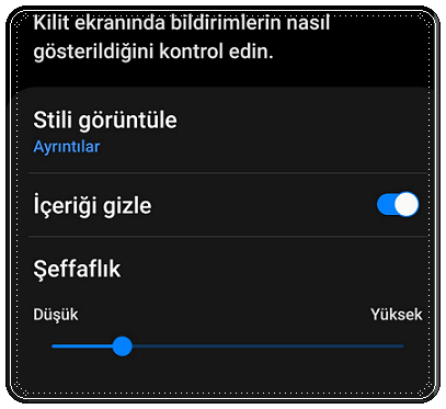 Samsung Kilit Ekranında Bildirimleri Gizleme