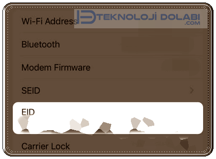 iPhone EID Numarasını Bulma